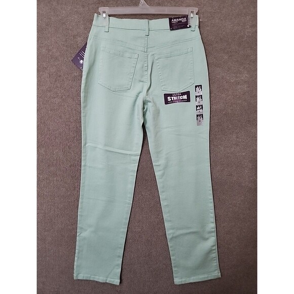 Gloria Vanderbilt Amanda Jeans Womens 6 Light Green Slimming Straight NEW - Picture 4 of 10